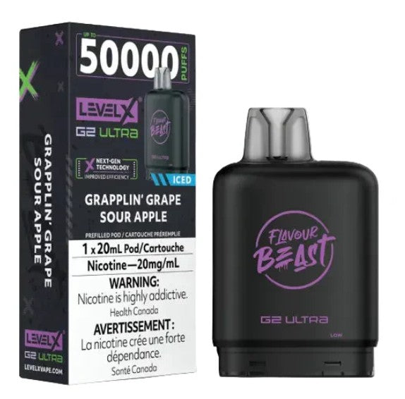 Level X Flavour Beast G2 ultra - Grapplin' Grape Sour Apple Iced