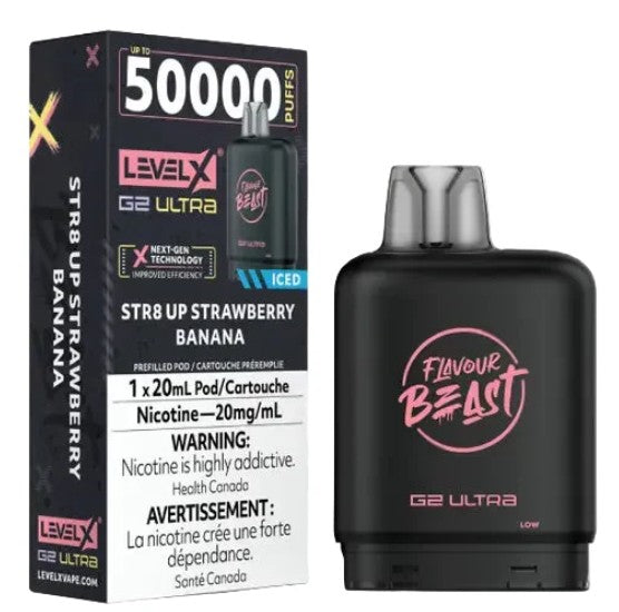 Level X Flavour Beast G2 ultra - STR8 UP Strawberry Banana Iced