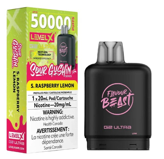 Level X Flavour Beast G2 ultra - Sour Gushin S. Raspberry Lemon