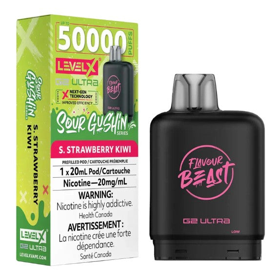 Level X Flavour Beast G2 ultra - Sour Gushin S. Strawberry Kiwi